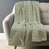 Cotton Thermal Blanket Green
